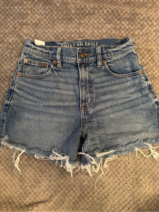 American Eagle Outfitters Pants - American Eagle Outfitters Light Blue High-Rise Frayed Hem Jean Shorts